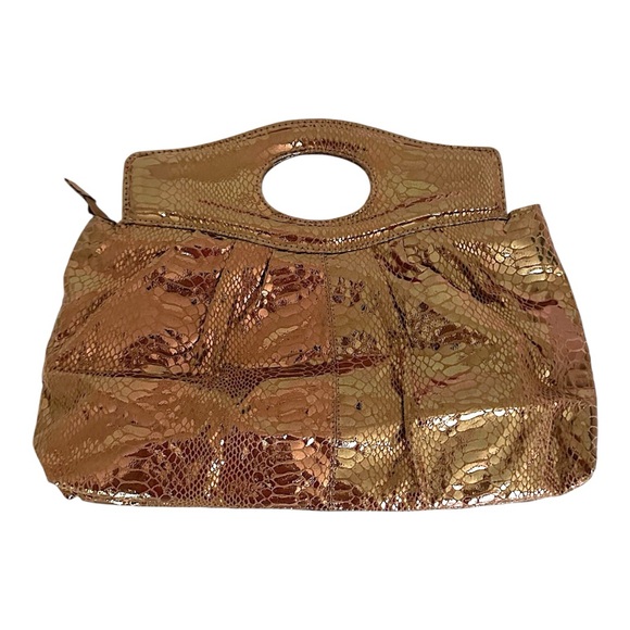 Kristine Handbags - Kristine Accessories Metallic Snake Print Clutch Handbag Y2K McBling